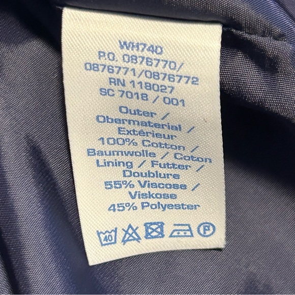 Boden Corduroy Button Front Shirt Dress | Geometric Blues w/pockets | size 12 - Picture 6 of 13